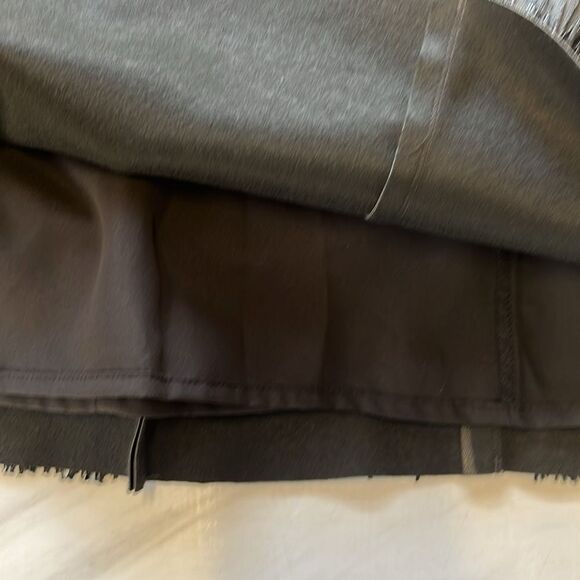 NWT DKNY | Black Faux Leather Fringe Trim Sleeveless Mini Dress 4 - Picture 10 of 11